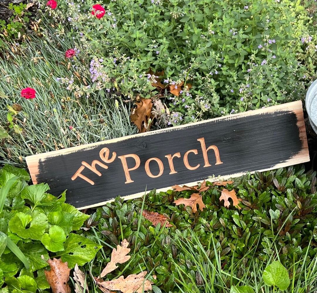 Cedar Outdoor Porch Sign Rustic Etsy
