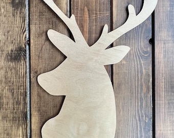 19 Inch Deer Head Unfinished Wood Blank