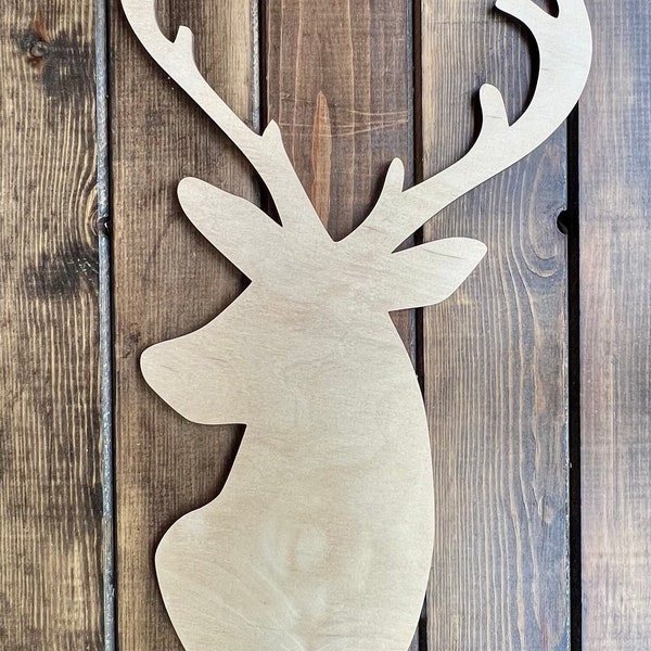 19 Inch Deer Head Unfinished Wood Blank