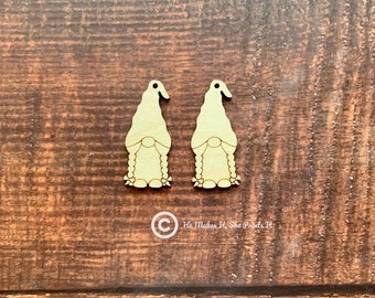 2 Inch Gnome Earring Blanks DIY Wood Blank