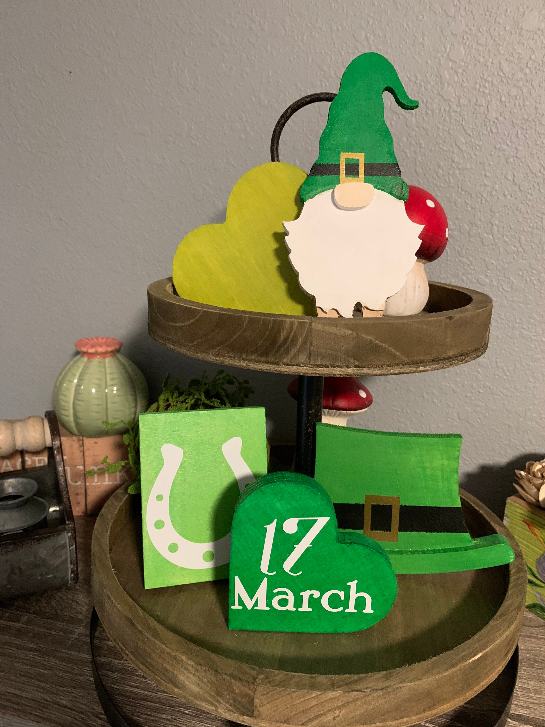 Set of 6 Mini Gnomes/ tiered tray decor/ unfinished wood blank Etsy