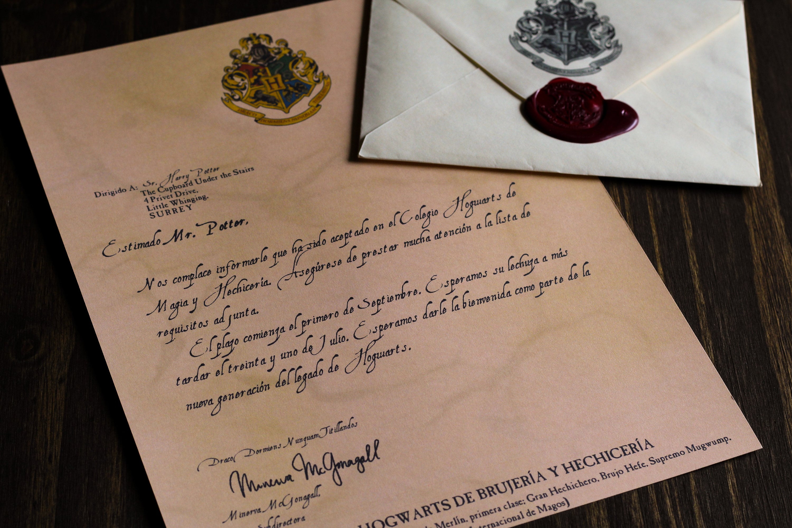 Hogwarts Acceptance Letter Print Out