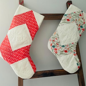 Handmade Quilted Christmas Stocking: Vintage Inspired Heirloom Decor image 3