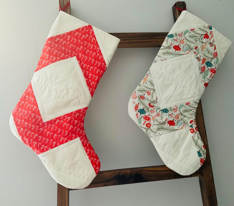 Handmade Quilted Christmas Stocking: Vintage Inspired Heirloom Decor image 3
