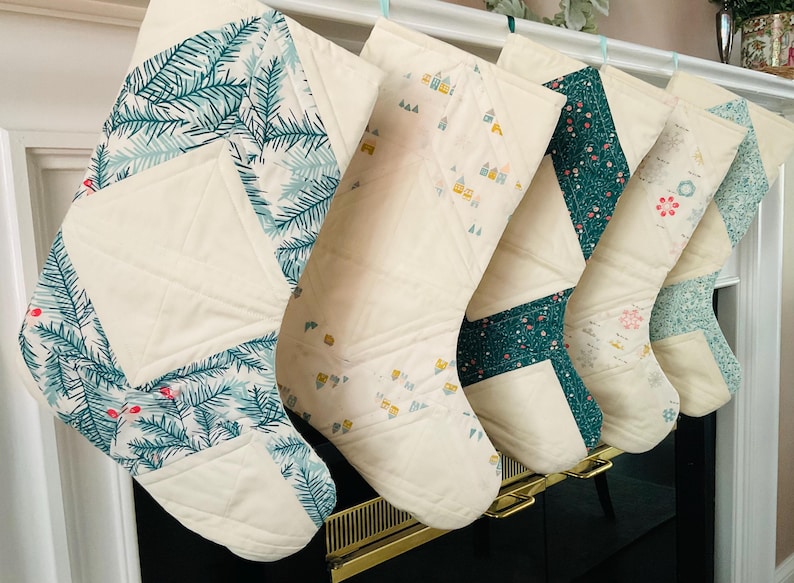 Handmade Quilted Christmas Stocking: Vintage Inspired Heirloom Decor image 2