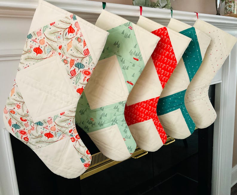 Handmade Quilted Christmas Stocking: Vintage Inspired Heirloom Decor image 1