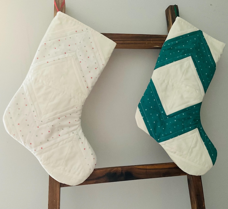 Handmade Quilted Christmas Stocking: Vintage Inspired Heirloom Decor image 4
