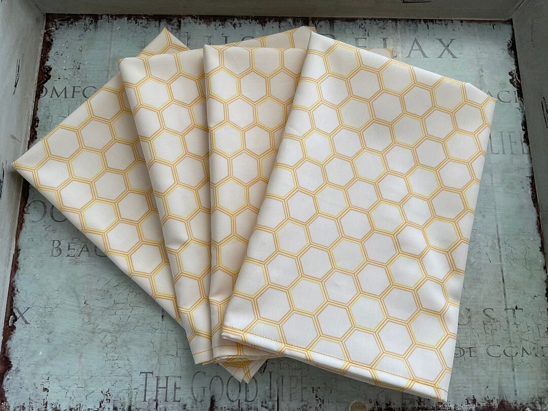 Cloth Napkins Yellow Cloth Napkin Set Set of 4 Etsy