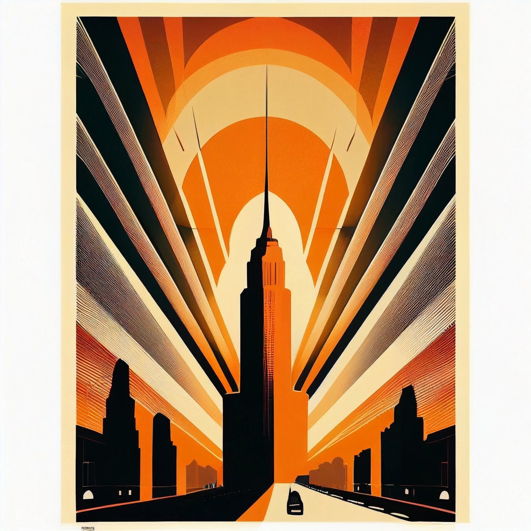 Art Deco Architectural Styled Posters - Etsy