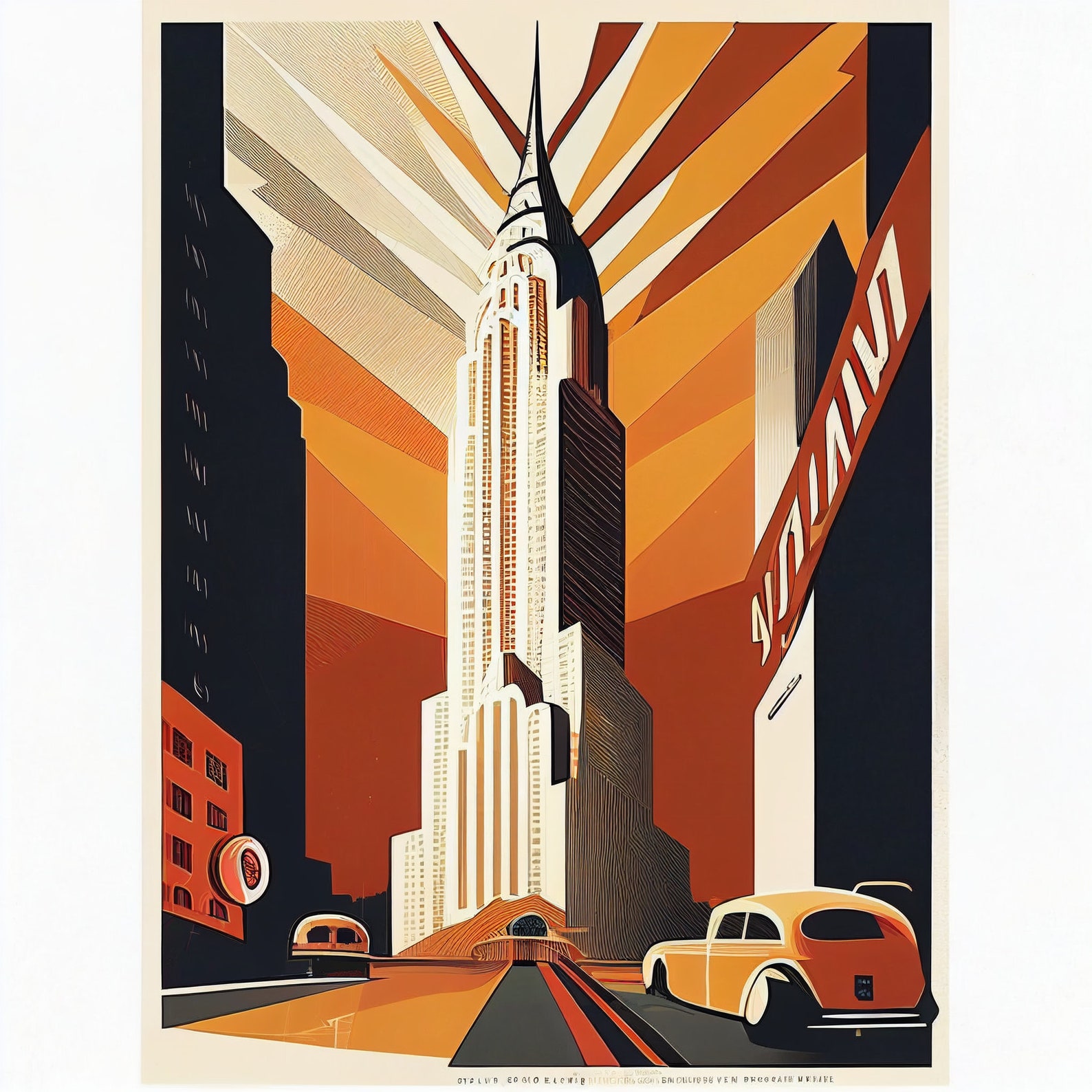Art Deco Architectural Styled Posters - Etsy