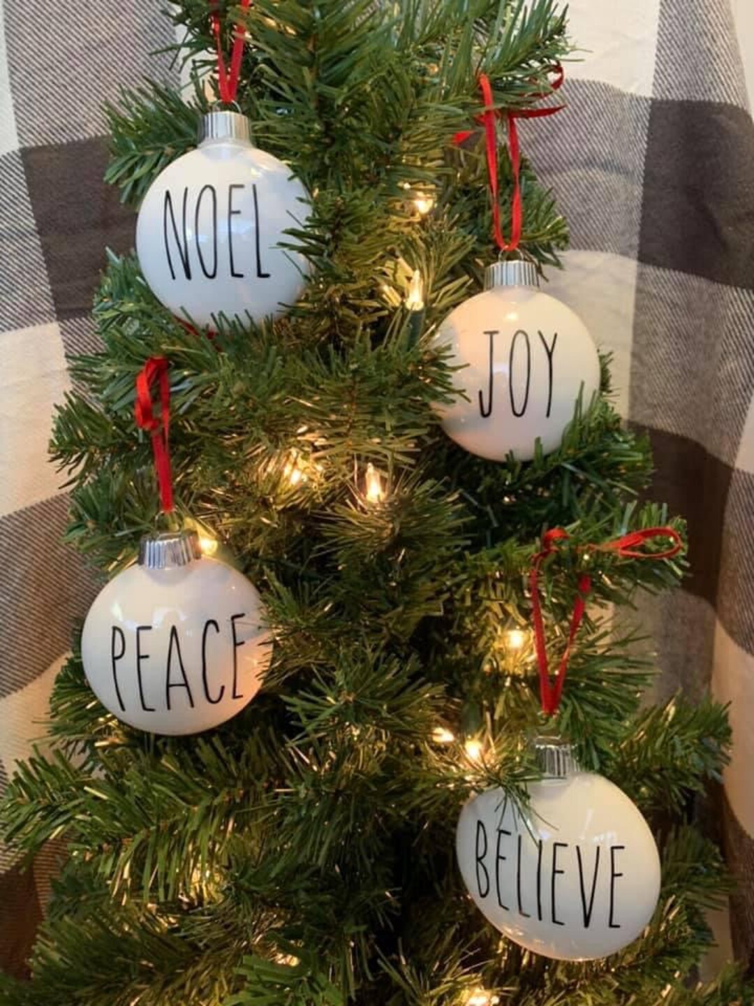 Rae Dunn Inspired Ornament Christmas Ornament White Bulb Christmas Rae