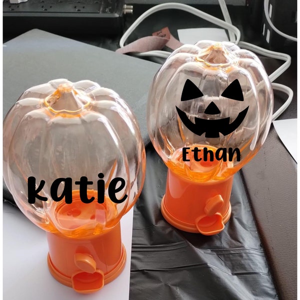 Pumpkin Gift for Kids, Custom Gumball Dispenser, Personalized Gift for Kids, Child Halloween candy, Party Favor, Snack Dispenser, fall vibes