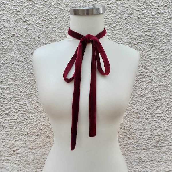 Samt Skinny Schal, abnehmbare Accessoires für Frauen, Halstuch, schmaler Schal, Krawatte Schleife Schal