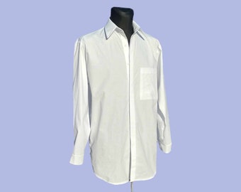 Classic men's shirt, white men's shirt, formal blouse