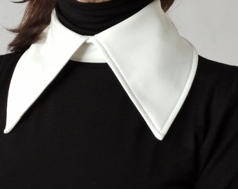 Collar de cuero vegano, Collar desmontable mujer, Cuello extraíble para mujer, Piel sintética