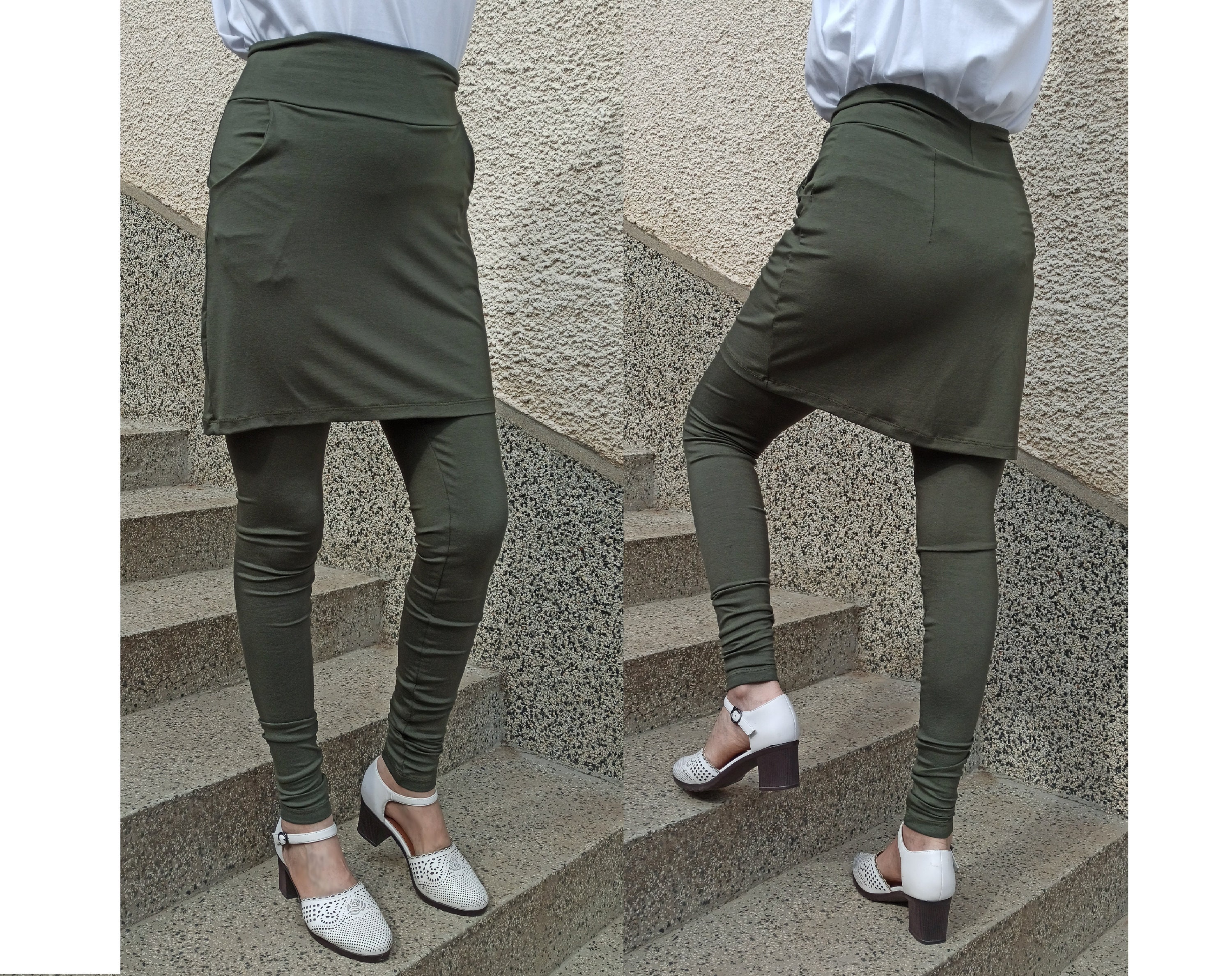 Buy Women's Leggings With a Skirt, Yoga Pants With an Attached Skirt Online  in India 