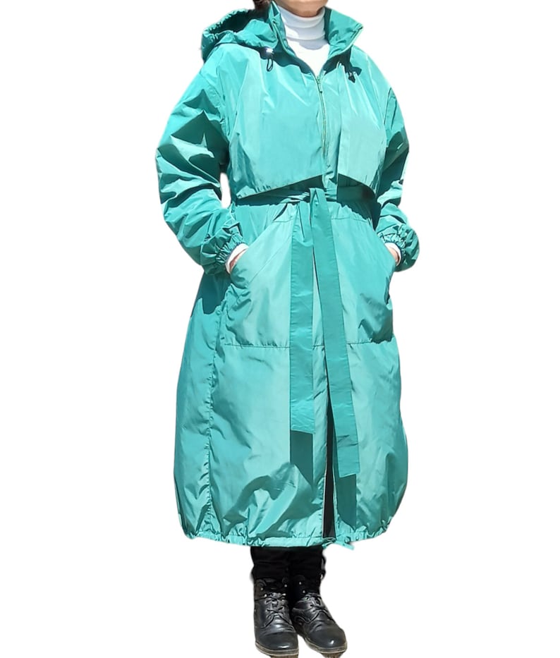 Trench Raincoat, Long Raincoat With Zipper, Spring Overcoat, Maxi Jacket image 6
