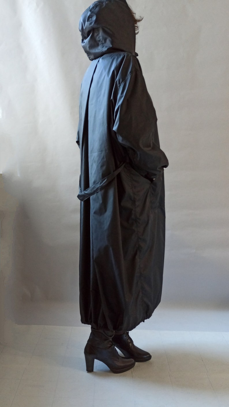 Trench Raincoat, Long Raincoat With Zipper, Spring Overcoat, Maxi Jacket image 2