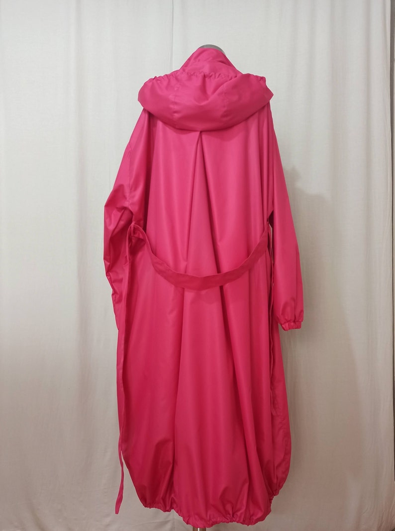 Trench Raincoat, Long Raincoat With Zipper, Spring Overcoat, Maxi Jacket image 3