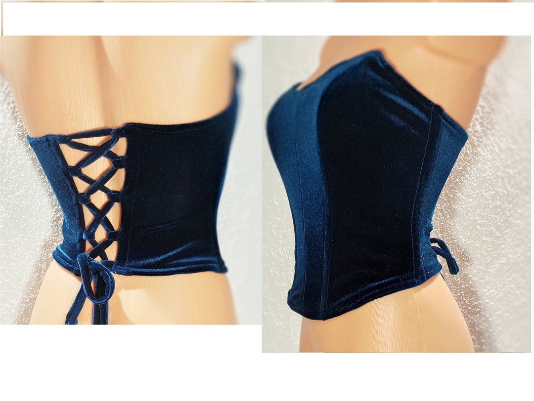 Velvet Corset, Velvet Bustier, Corset Top, Sleeveless Bustier Crop Top - Etsy