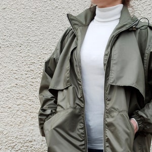 Trench Raincoat, Long Raincoat With Zipper, Spring Overcoat, Maxi Jacket image 5