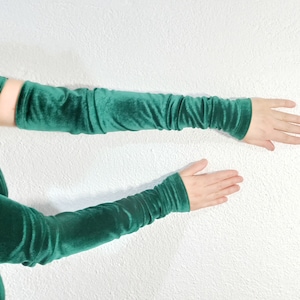 Velvet long sleeve, Velvet long gloves, Arm warmers, Evening gloves, Women&#39;s velvet long fingerless gloves, Arm sleeves for woman