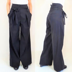 Stylish Trouser, Wide Leg Pants / Casual Cotton Pants / Loose Pants / High Waist Pants / Black Pants / Fashion Pants / Casual Pants