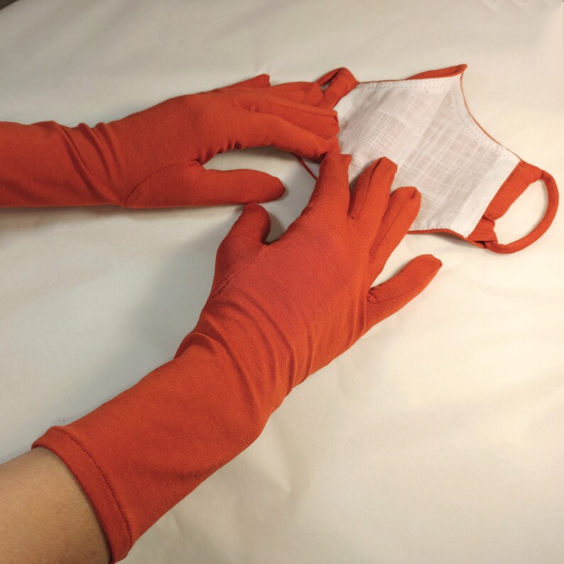 A set of matching face mask and gloves Cotton Washable Set Etsy