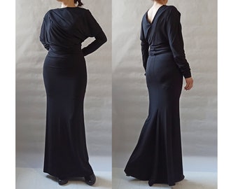 Black elegant Dress, Black Dress, Long Evening Dress, Black Formal Dress, Party Dress
