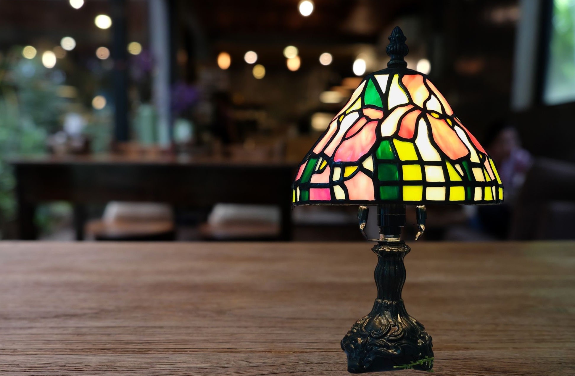 de vidrieras Lámpara Tiffany Lámpara de mesa Lámpara - Etsy España