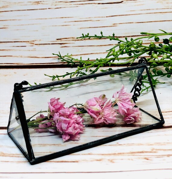Dry Flower Bouquet Glass Display Case Stained Glass Box Mini - Etsy