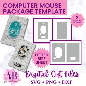 Modello di scatola per mouse glitterato, custodia per mouse glitterata, modello di scatola, scatola modello di mouse wireless per la spedizione