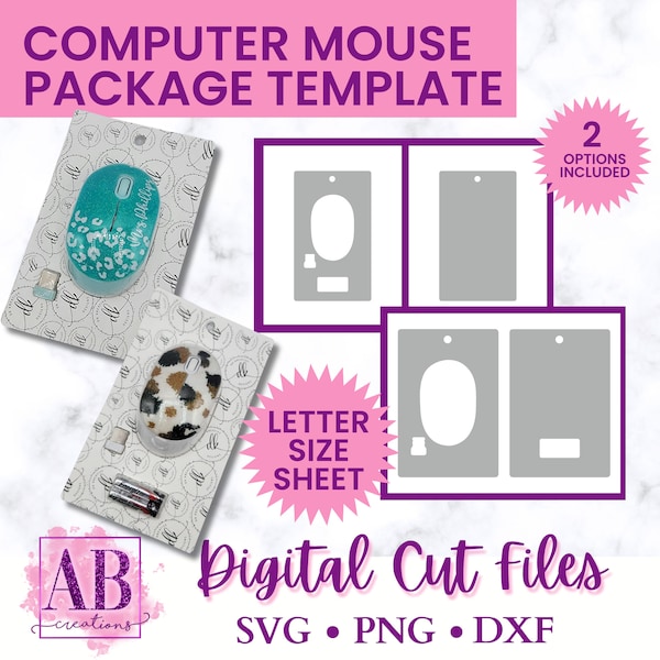 Glittered Mouse Box Template, Glitter Mouse Case, Box Template, Wireless Mouse Template Box For Shipping