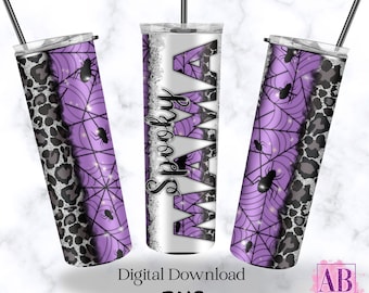 Spooky Mama Digital Download Tumbler Wrap Sublimation Purple PNG
