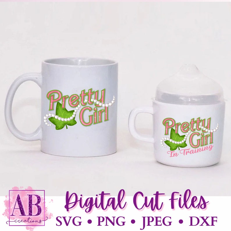 Pretty Girl and In Training Digital Download Bundle Pack SVG PNG Sublimation Cutting Files image 3