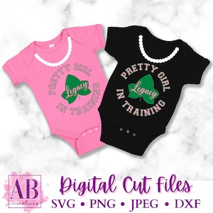 Pretty Girl In Training SVG PNG DXF Digital Download • Baby Onesie Cut File • Cricut Cutting Design