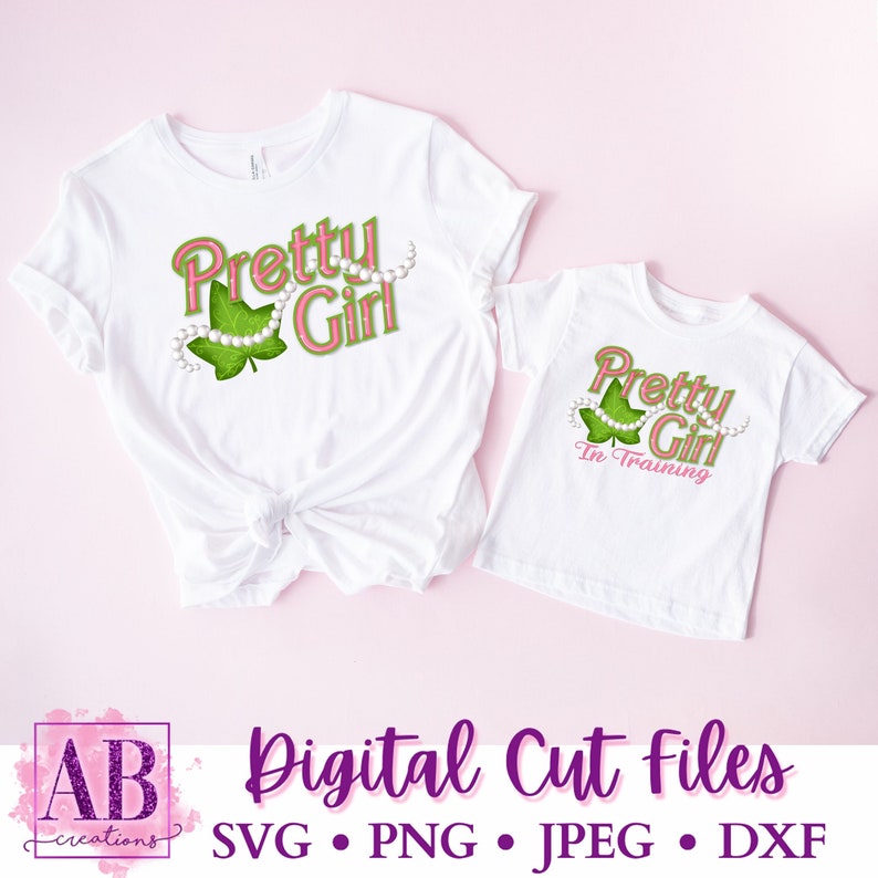 Pretty Girl and In Training Digital Download Bundle Pack SVG PNG Sublimation Cutting Files image 1