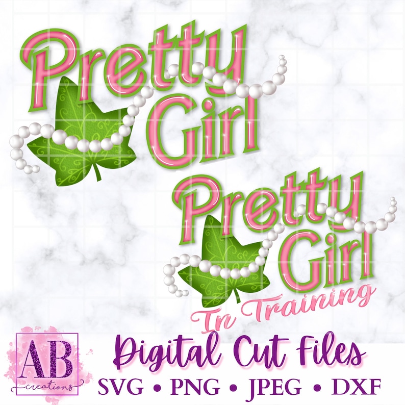 Pretty Girl and In Training Digital Download Bundle Pack SVG PNG Sublimation Cutting Files image 2