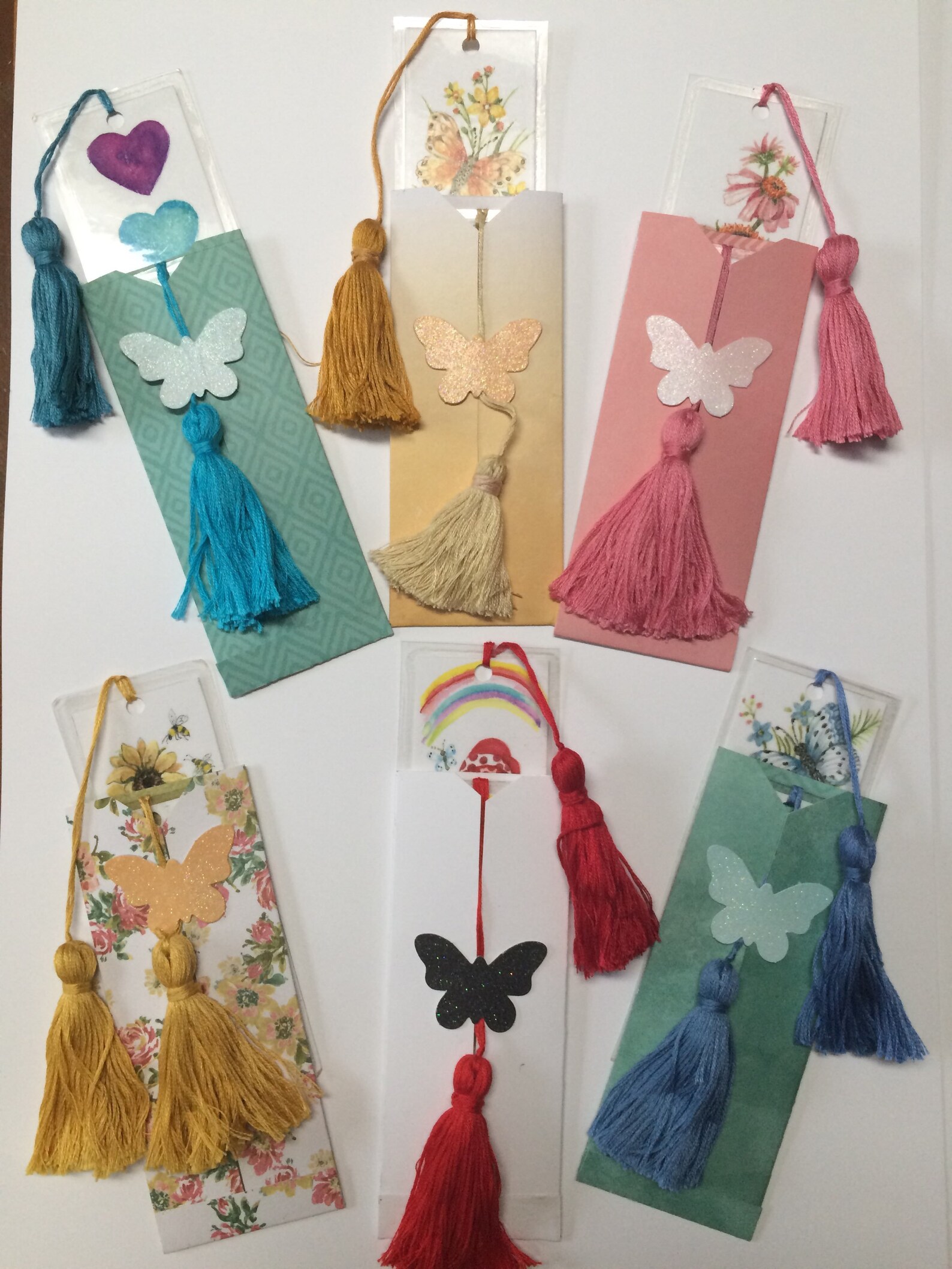 Three Laminated Bookmarks with Tassels Printed from Original Etsy