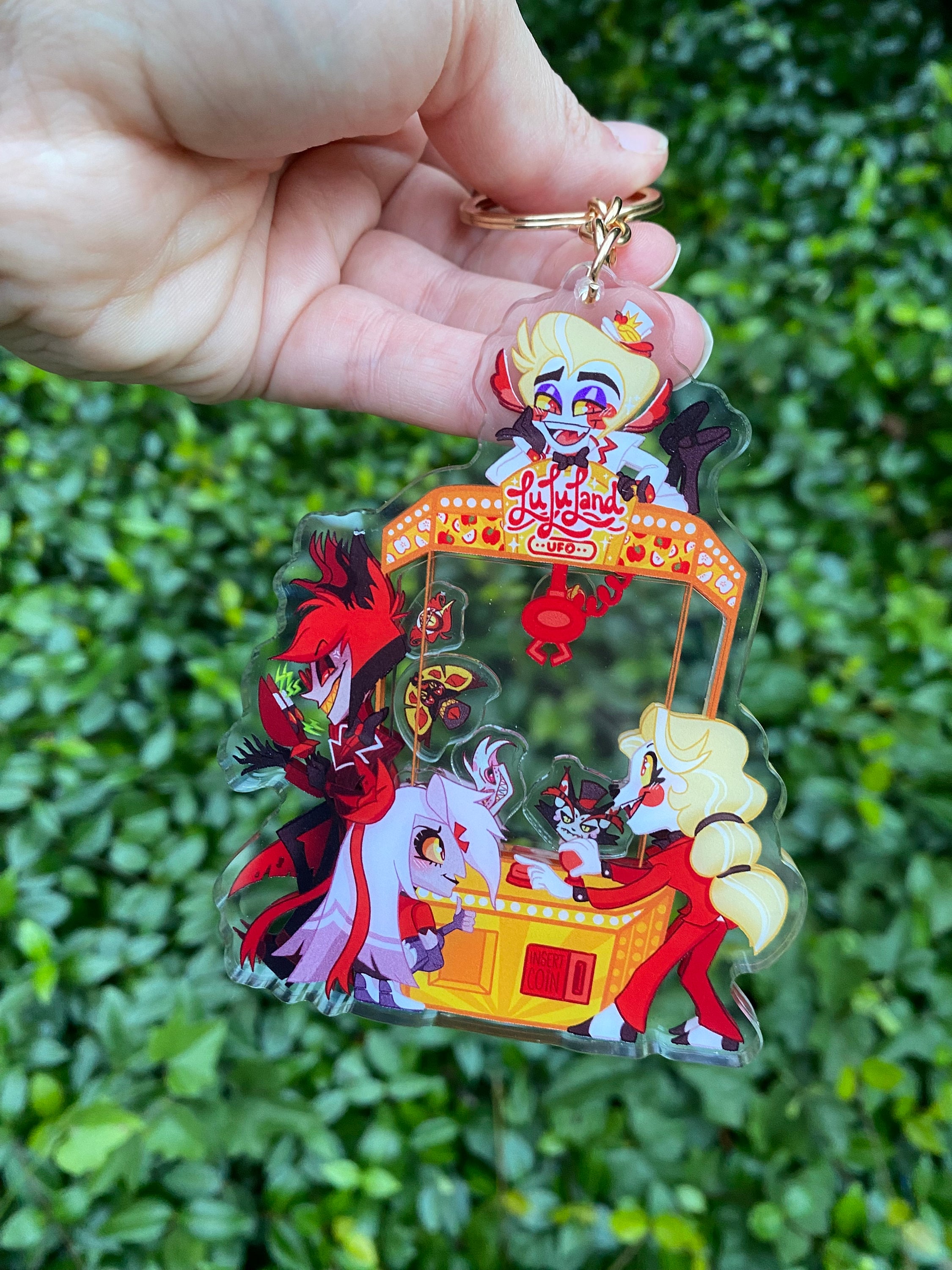 Hazbin Hotel UFO Claw Machine Shaker Charm // 5” Double-sided