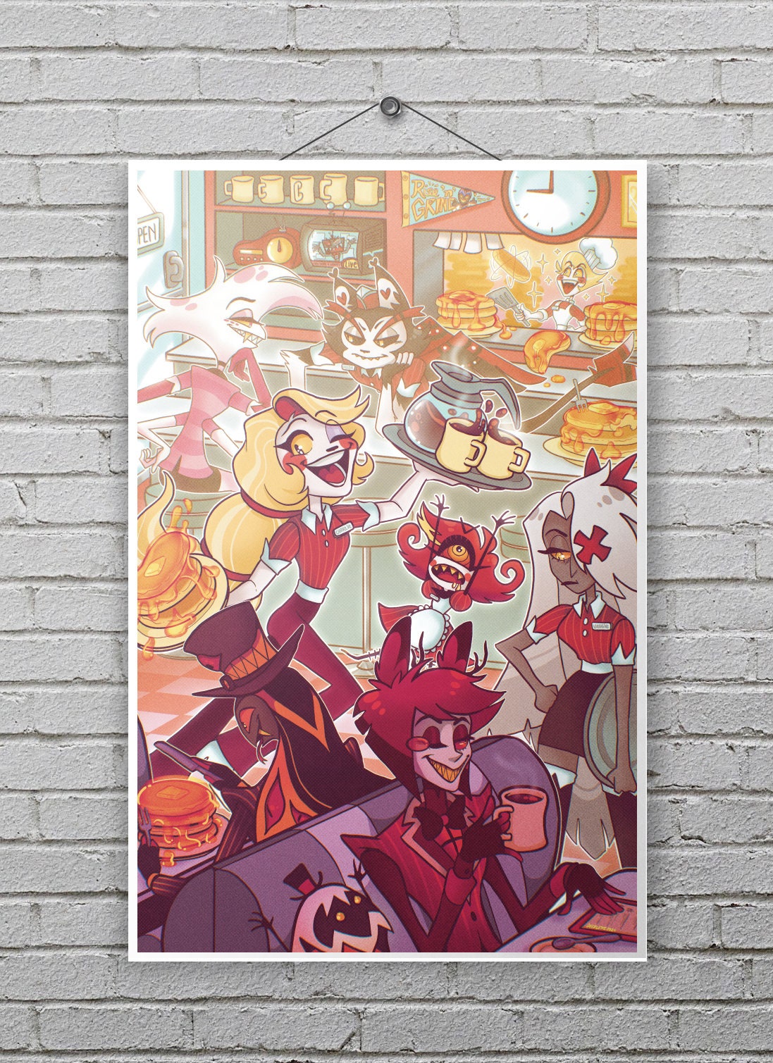 ハズビンホテル アラスター チャーリー サイン入りポスター