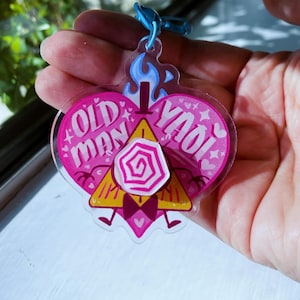 Spinner Bill Cipher Old Man Yaoi Gravity Falls Charm // 2.5” Acrylic with Spinner // For bookbags, keychains, collections, deco