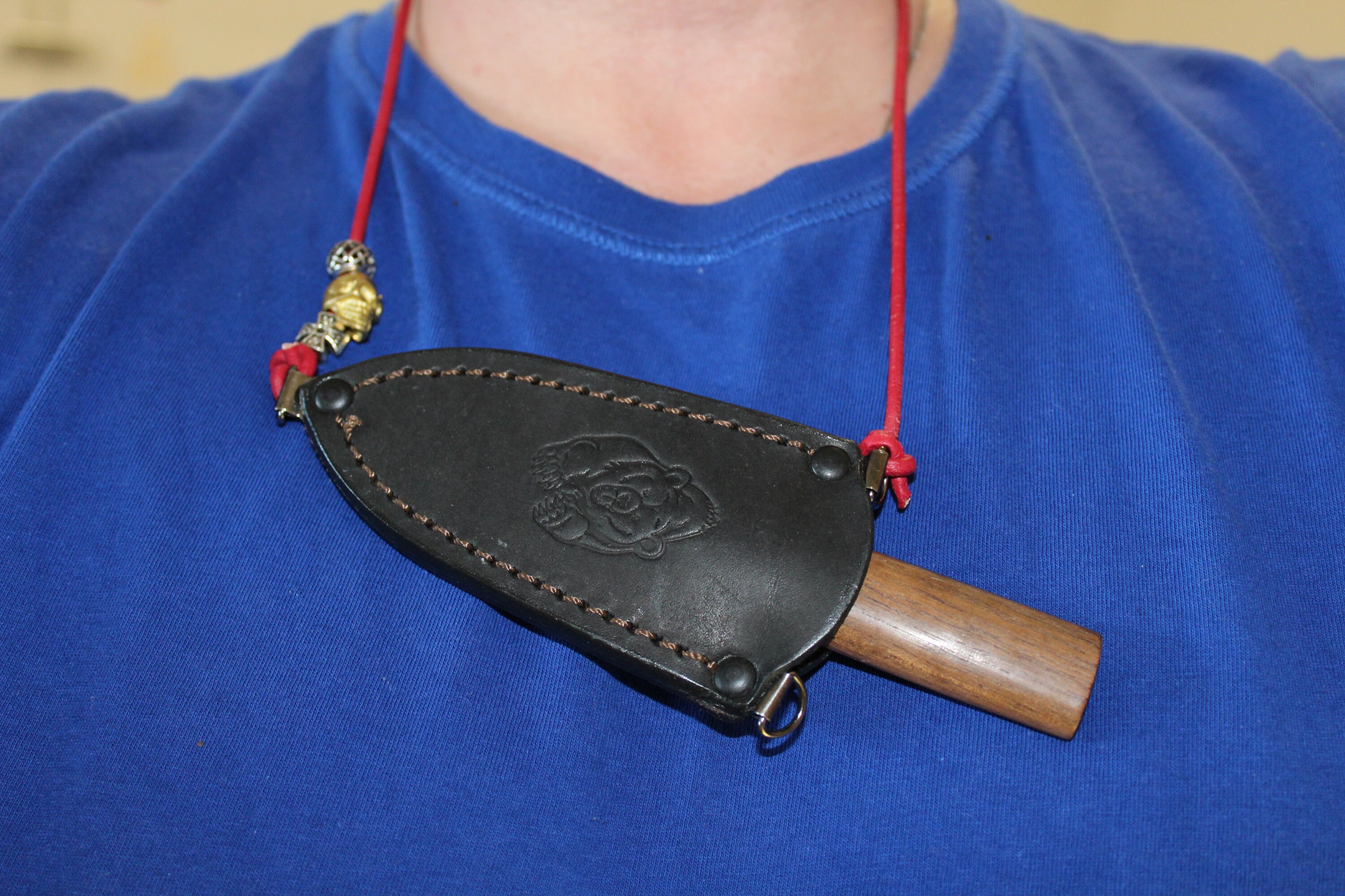 Mini knife to wear around the neck. Neck knife in a leather Etsy