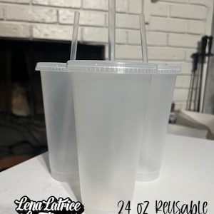 Clear Transparent Reusable Cold Cup 24oz