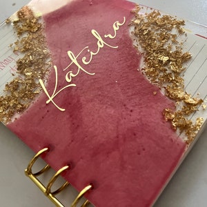 Personalized Clear Cornered Resin Notebook | Custom Notebook | Custom Journal | Personalized Diary |