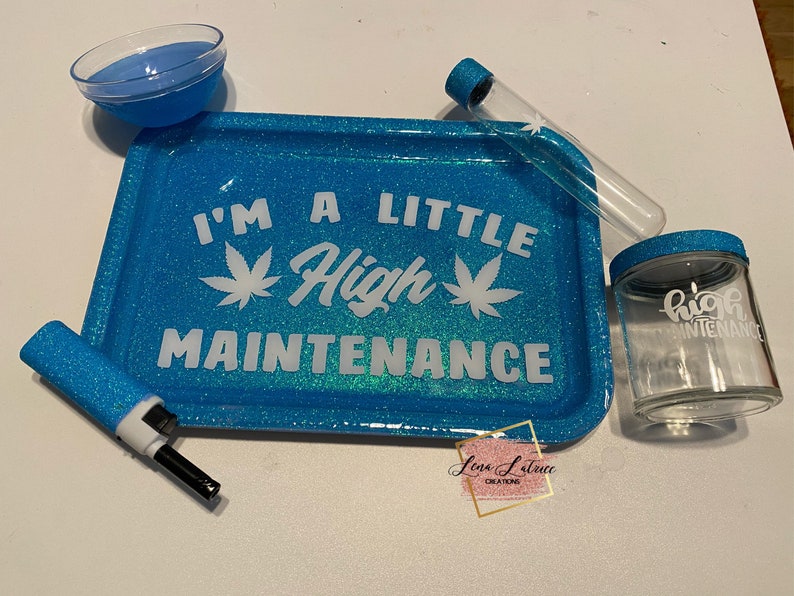 Custom Glitter Rolling Tray Set Includes 5 Pcs for Cannabis or Etsy