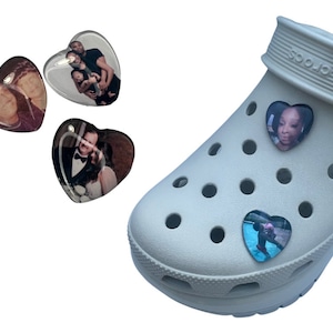 Custom Heart Shaped Photo Shoe Charms for slides