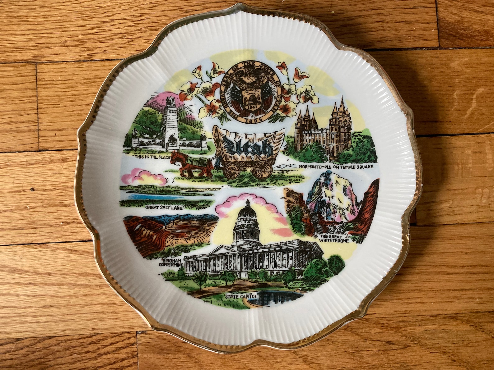 Utah Souvenir Plate Vintage Etsy
