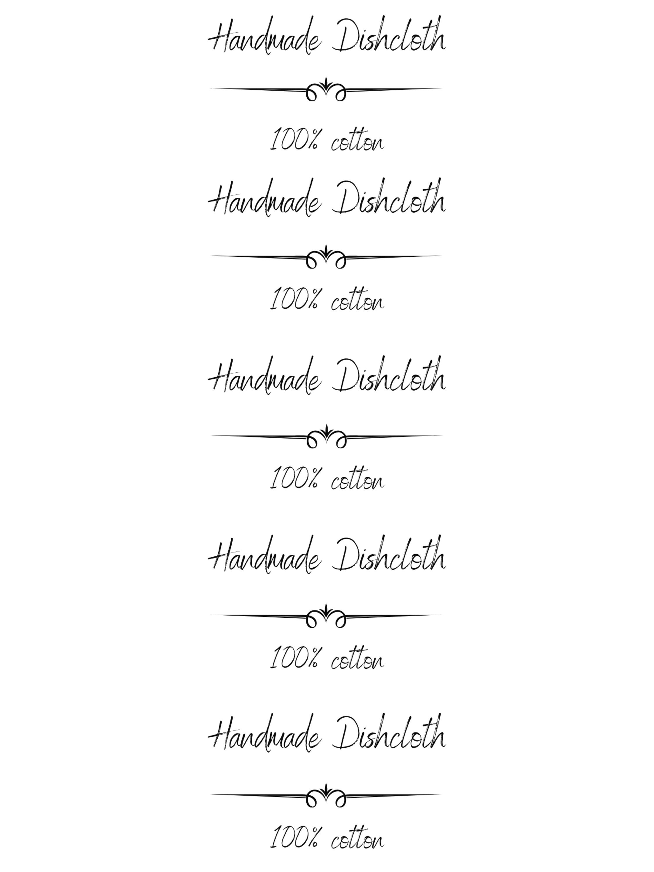 Dish Rag Label Dishcloth Label, Cotton Dishrag Wrapper, Printable Craft Market ...