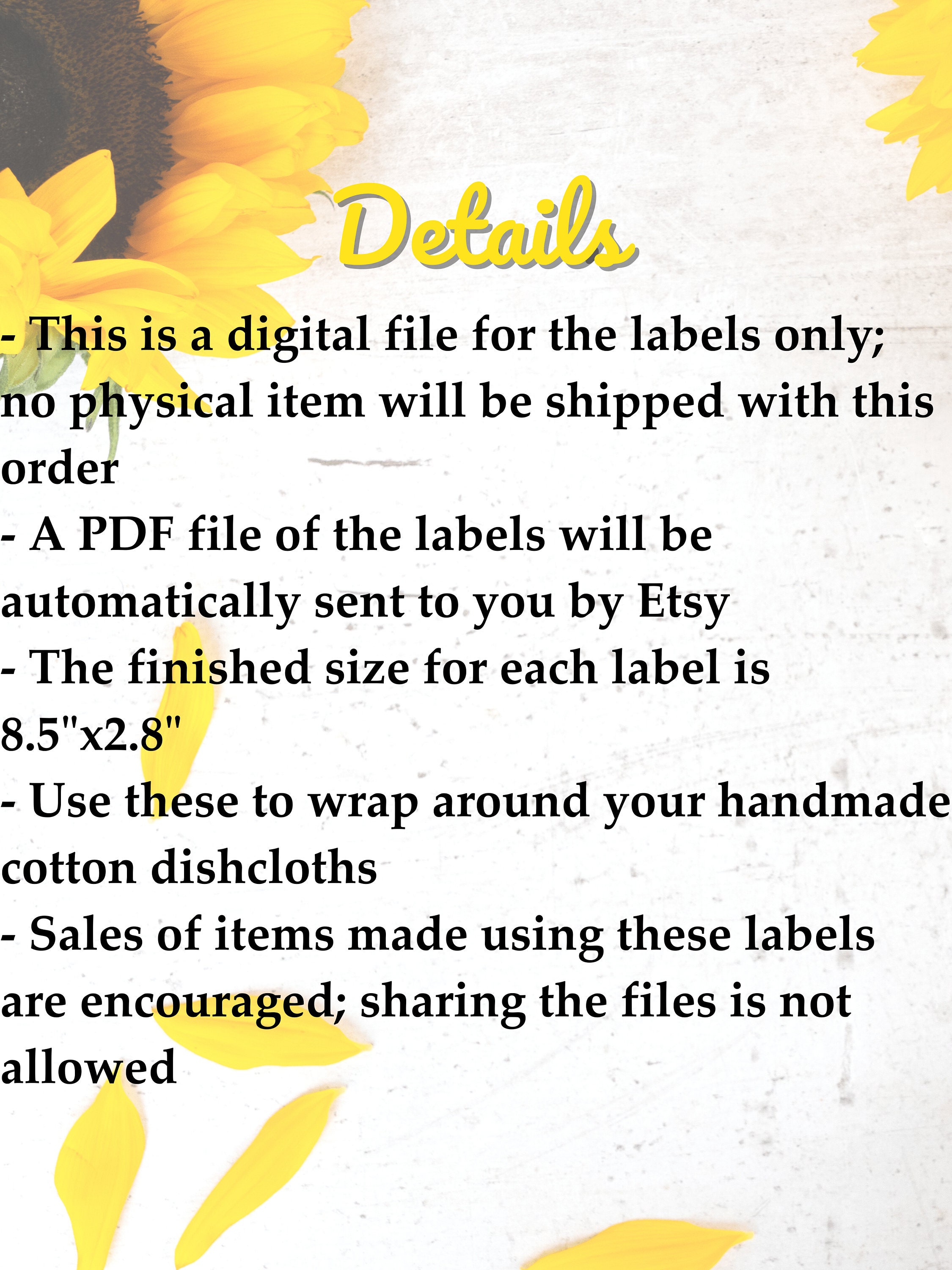 Dish Rag Label Dishcloth Label, Cotton Dishrag Wrapper, Printable Craft Market ...